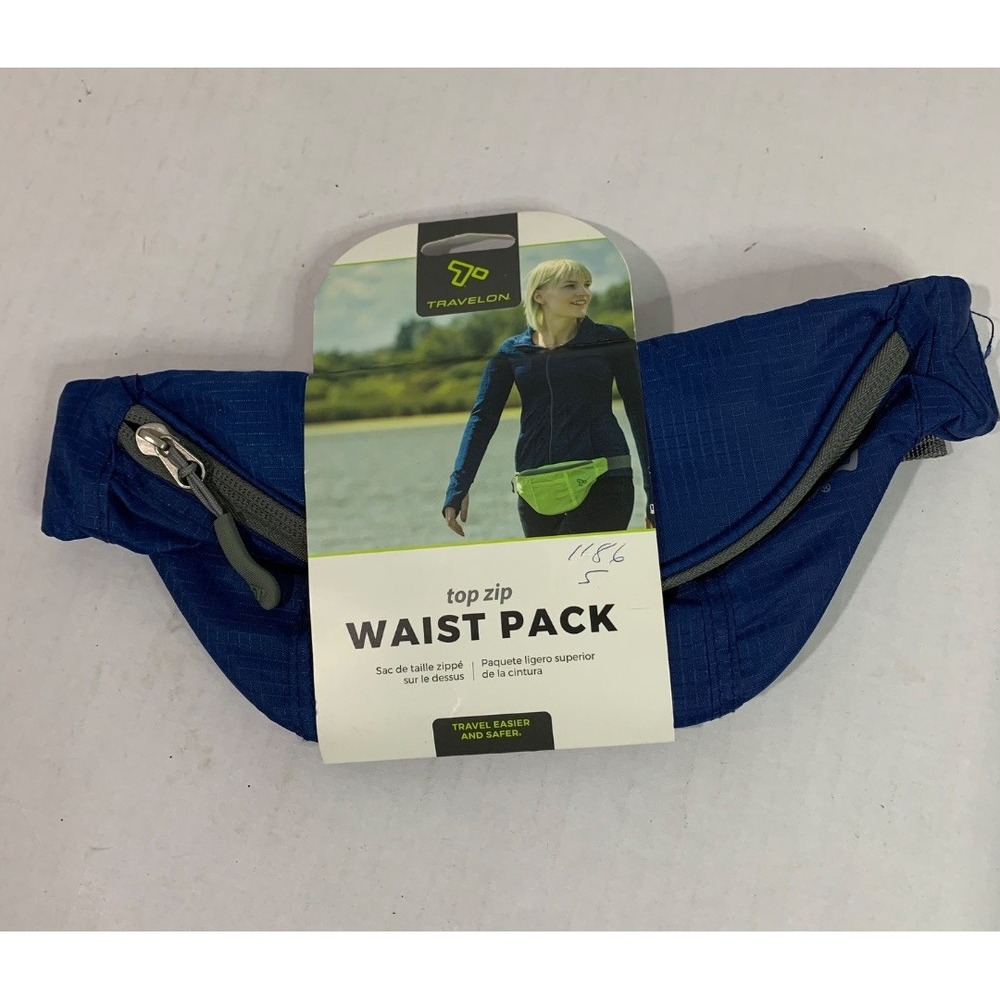 Travelon New Top Zip Waist Pack Travel Royal Blue Style 42976